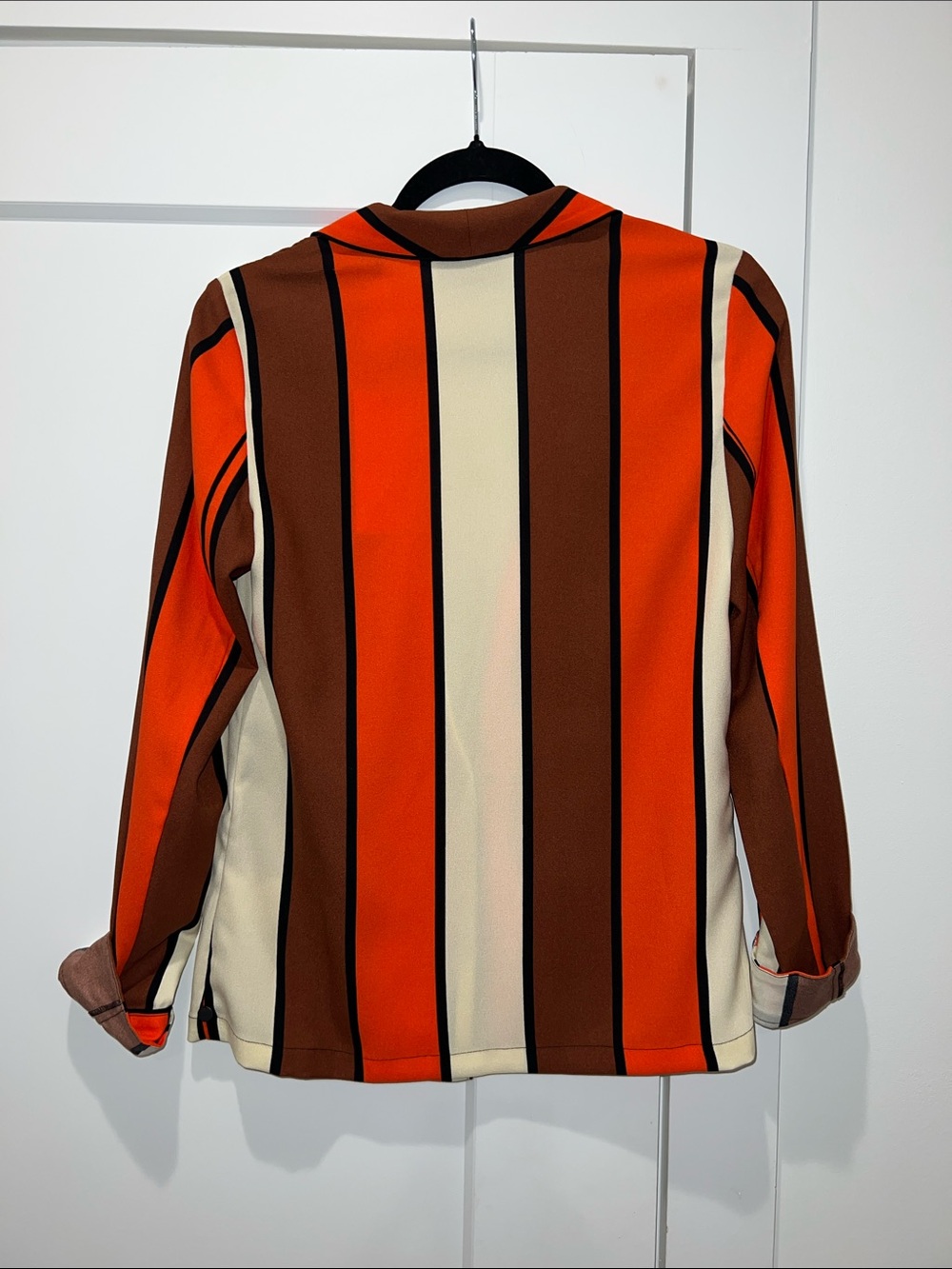 Scotch & Soda Orange Striped Pajama Blazer Jacket - Picture 2 of 6